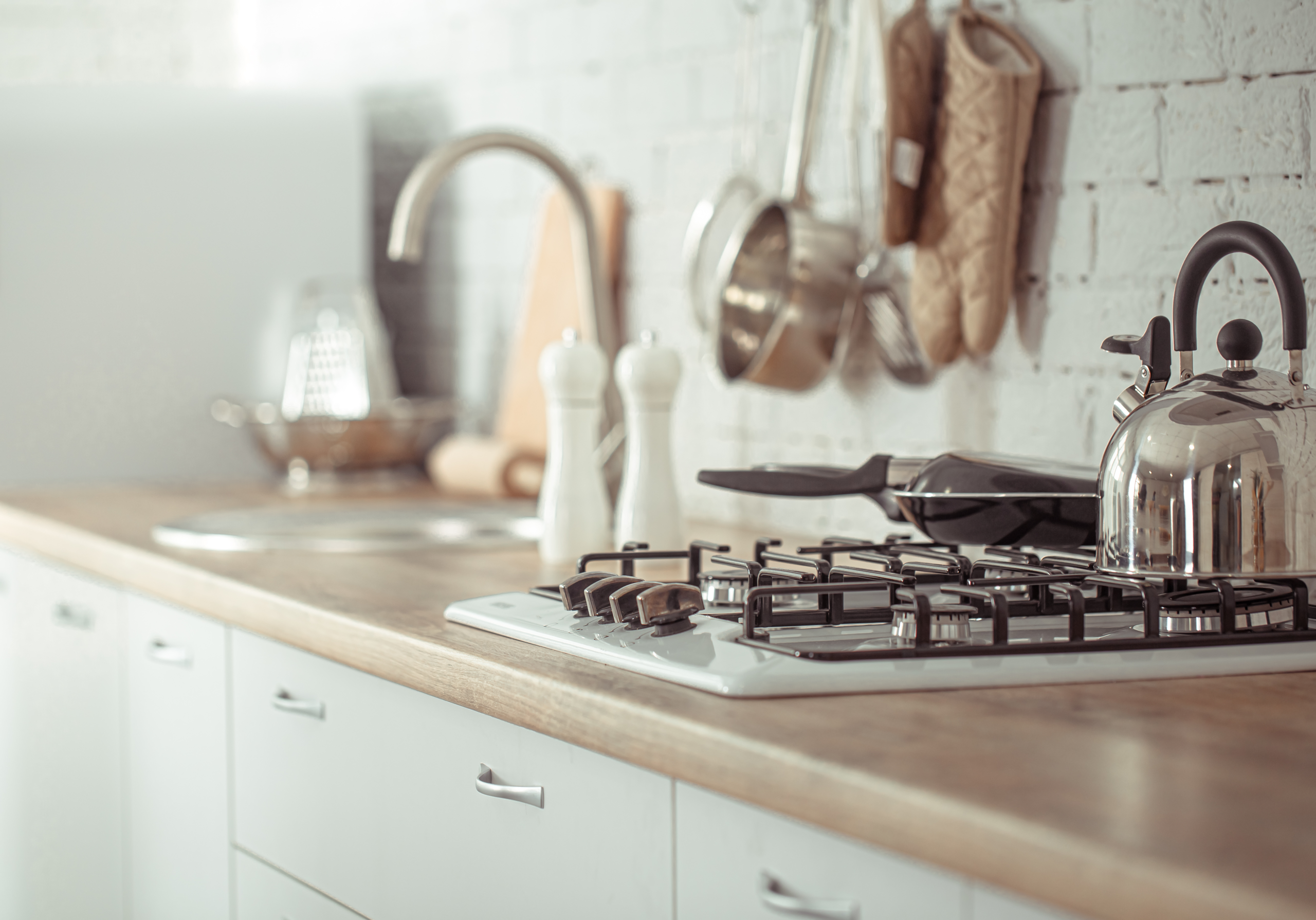 modern stylish scandinavian kitchen interior with kitchen accessories. modern stylish scandinavian kitchen interior with kitchen accessories.